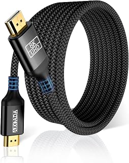 AkoaDa 8K HDMI Cable 16.4 FT, 48Gbps Ultra High Speed HDMI 2.1 Cable 8K@60Hz, 4K@120Hz, eARC HDR 10 HDCP 2.2 & 2.3,Compatible with Dolby Vision, Xbox, PS4, PS5, Roku TV, Laptop, ect