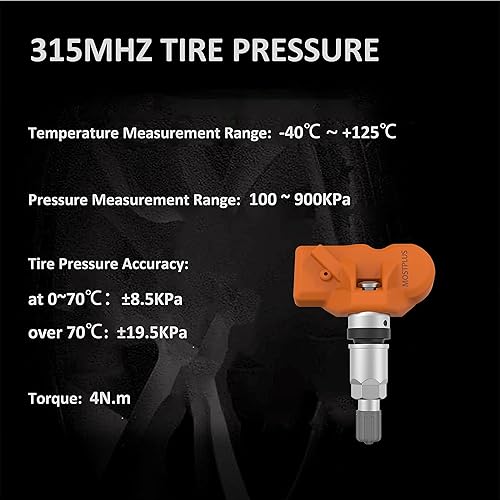 Miniatura 5 de MOSTPLUS 4 unids TPMS Sistema de Monitoreo de Presión de Neumáticos Sensor 433MHz Compatible con BMW X3 X5 Z4 Mini 36106790054 36106856227