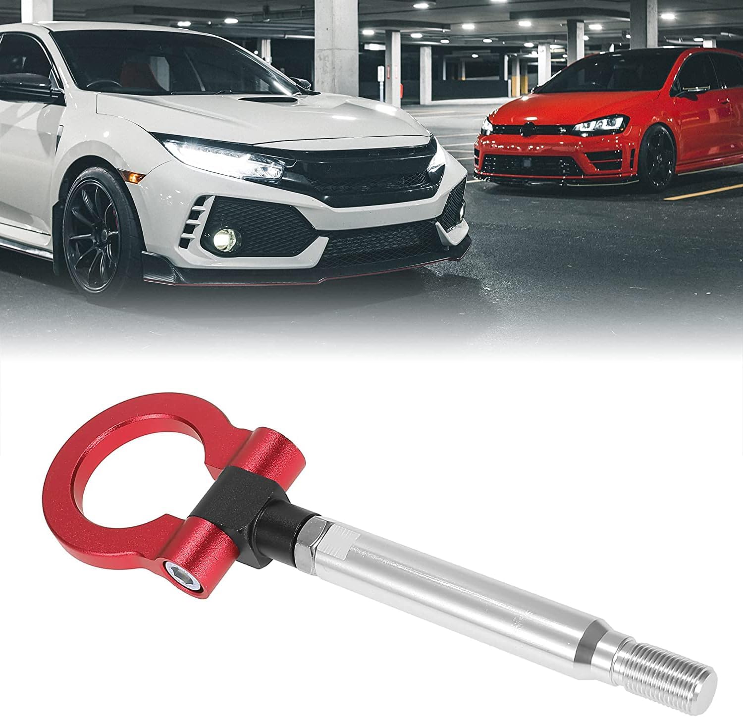 Towing Tow Hook Screw Aluminum Alloy Front Bumper Trailer Ring Eye Red for Subaru Impreza WRX BRZ