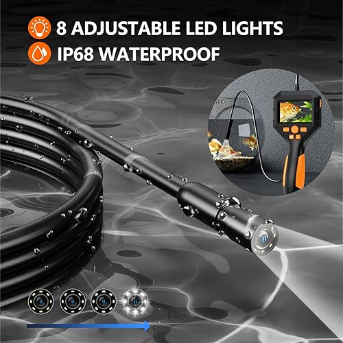 Miniatura 6 de Daxiongmao Boroscopio, cámara endoscopio con luz, endoscopio impermeable IP67, cámara de inspección HD 1080, cámara de boroscopio con luz, cámara de