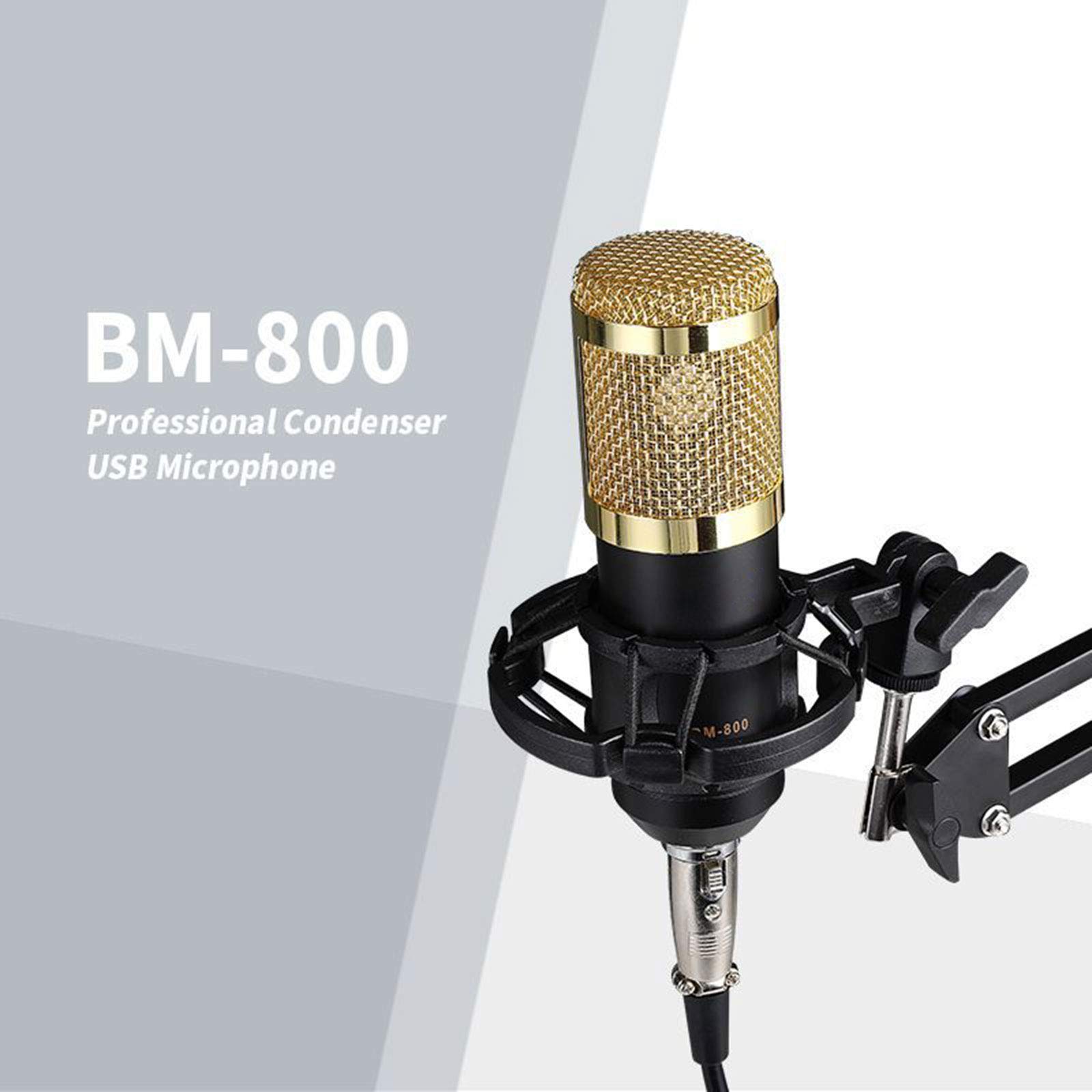 Pacchetto Microfono a condensatore BM-800 Set Microfono per Registrazione in Studio Kit Microfono 20Hz-20khz Microfono con Risposta in frequenza Microfoni per Fotocamere
