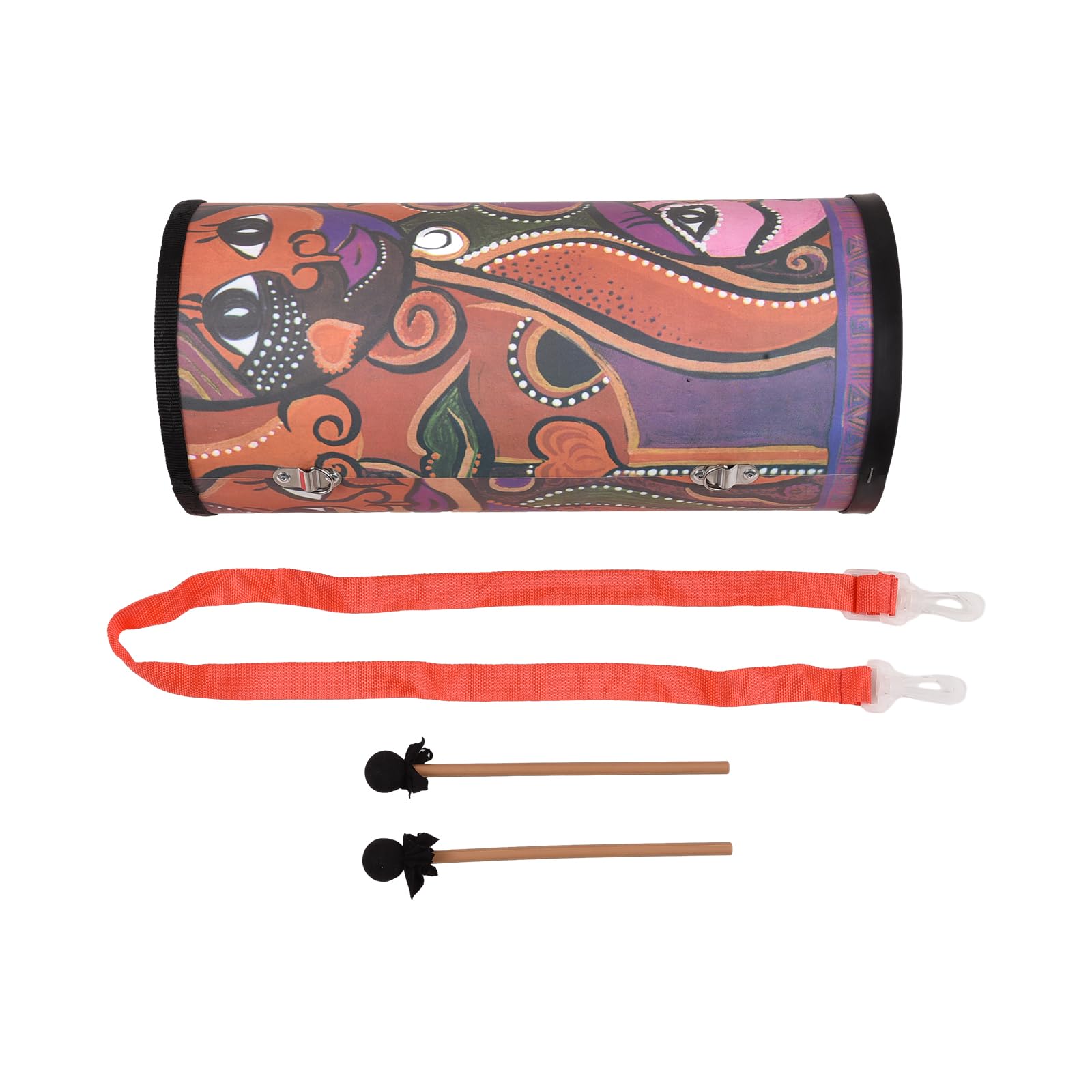 Luocute Bongo da 7 Pollici, Tamburo in Legno con Due Bacchette e Tracolla, Strumento a Percussione Portatile per Adulti, Design Liscio e Senza Sbavature, Coordinazione Occhio-mano e