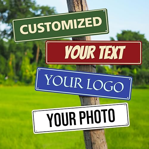 Miniatura 6 de Letreros decorativos personalizados de metal para exteriores de 16 x 4 pulgadas, a prueba de óxido, jardín, seguridad, calle, estacionamiento, etc