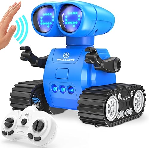 TOY Life Robot de juguete recargable con control remoto con demostración automática, música y ojos LED. Walkie Talkie Robot Juguetes para niños de