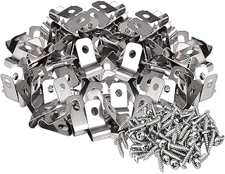 100 Pieces Fence Clamp Mounting Clips Metal Cord Clamp (Stainless Steel)