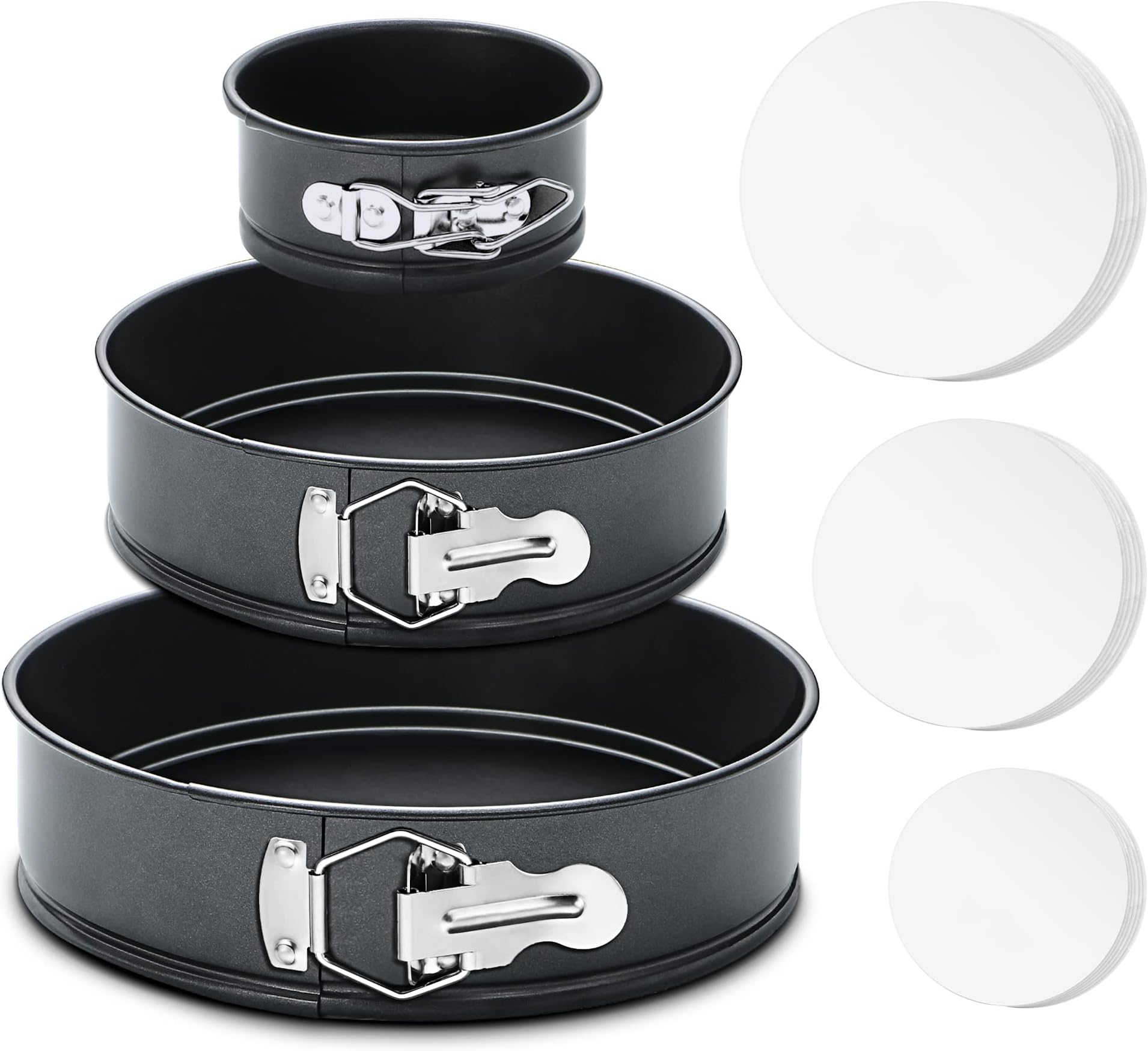 Springform Cake Pan Set Of 3 (4 7 9 Inch) Round Nonstick