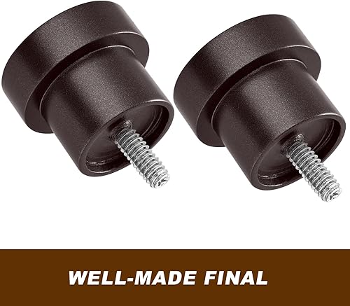 Miniatura 5 de Briofox Barras de cortina de bronce para ventanas de 48 a 84 pulgadas, barra de cortina ajustable resistente de 1 pulgada con remates decorativos