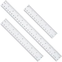 LAGEBONA Clear Plastic Ruler Set: 12" 8" 6" Dual Inch/CM Rulers for Kids, Classroom & School Supplies - Bulk 3 Pack