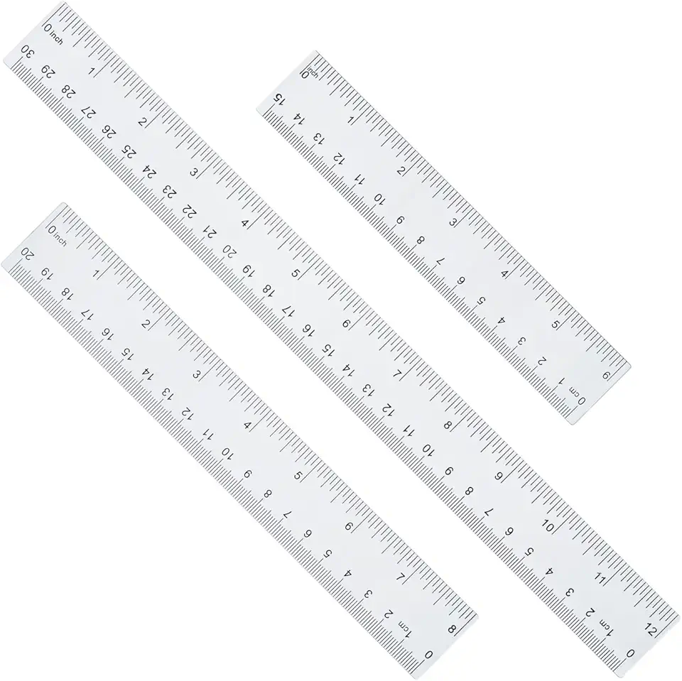 Ruler 12 Inch 8 Inch 6 Inch Rulers,Bulk for Classroom School Supplies for Kids，Clear Ruler，mm Ruler，Ruler Set