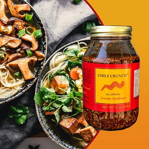 Miniatura 5 de Chile Crunch - Un condimento picante crujiente totalmente natural (original) - Tarro de fiesta de 31 onzas