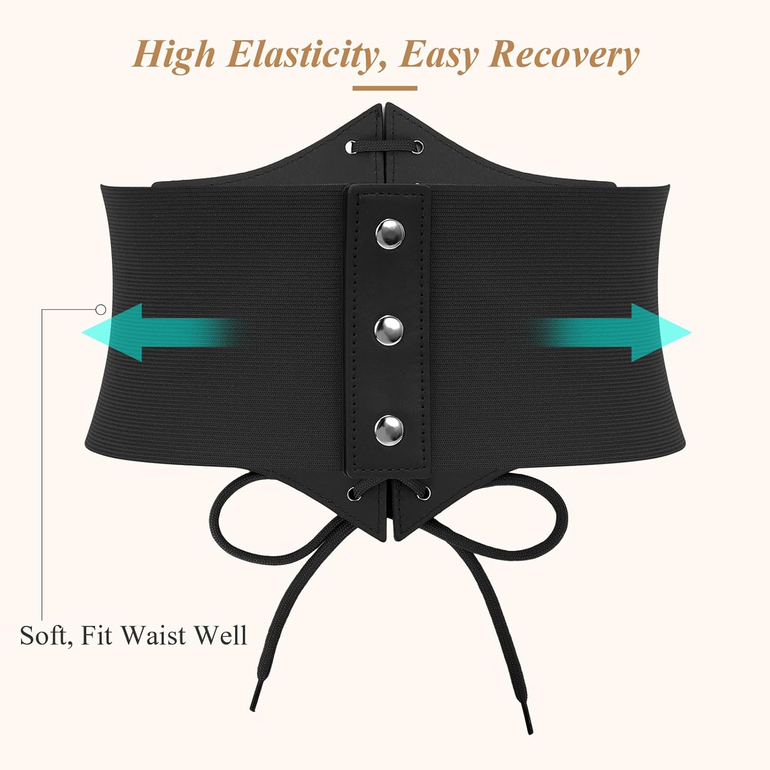 Women Corset Belt Elastic Lace-up Wide Waspie Belt Vintage Halloween Punk Costume - Image 5