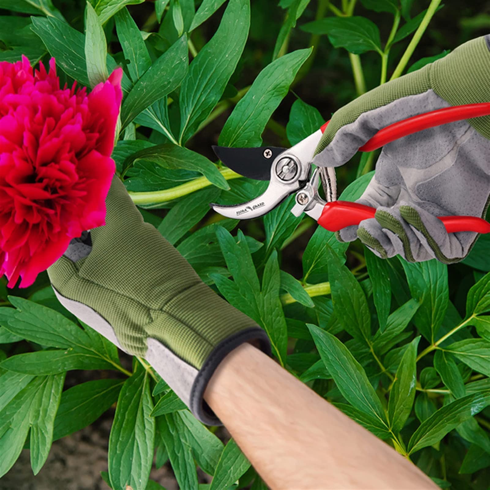 Guantes de trabajo Guantes de trabajo 2pcs Guantes de jardín Guantes de cuero transpirables antideslizantes Quick Fácil de cavar y plantar para la excavación de herramientas de jardín Guantes protecto