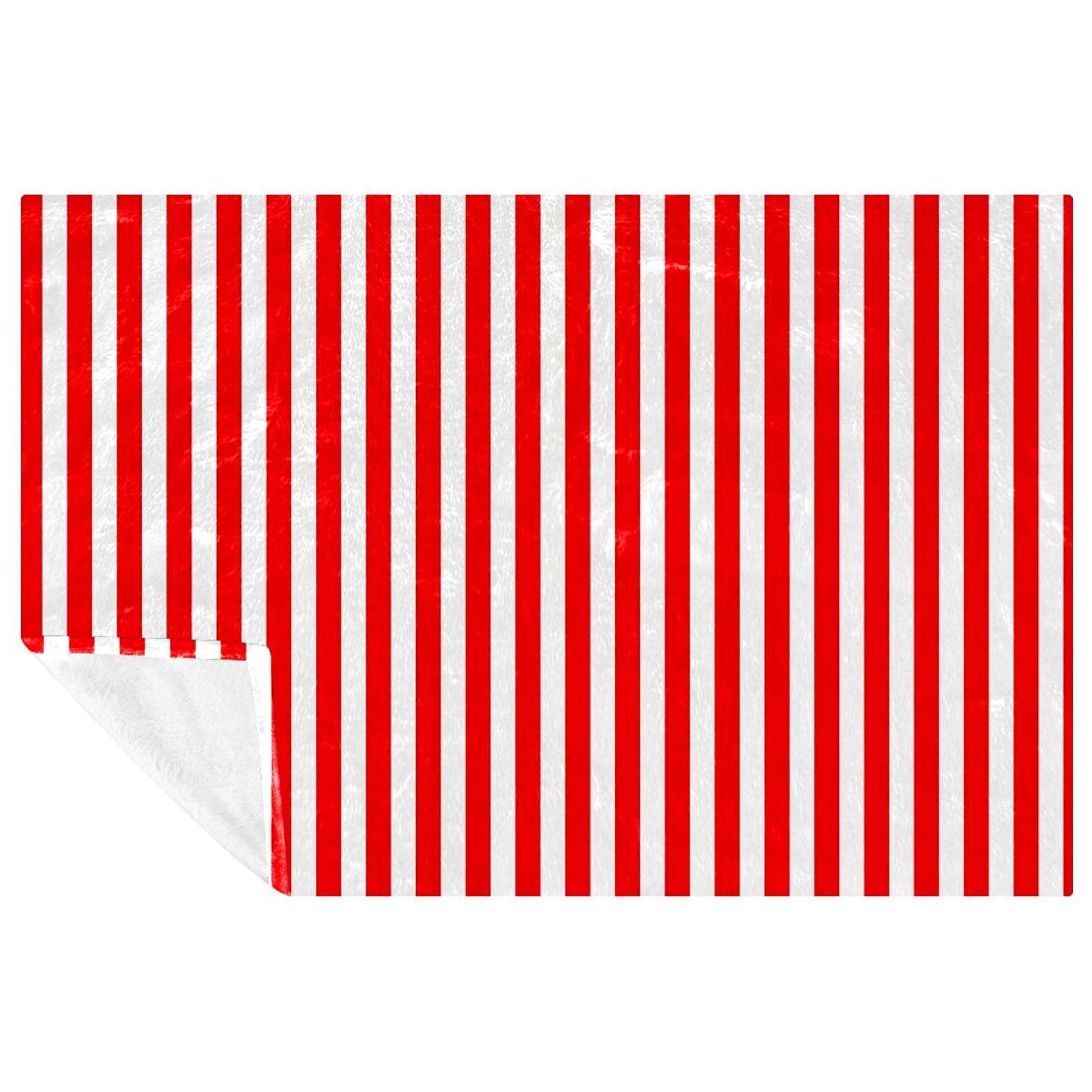 Couverture à rayures verticales rouges 150x100 cm pour lit et canapé