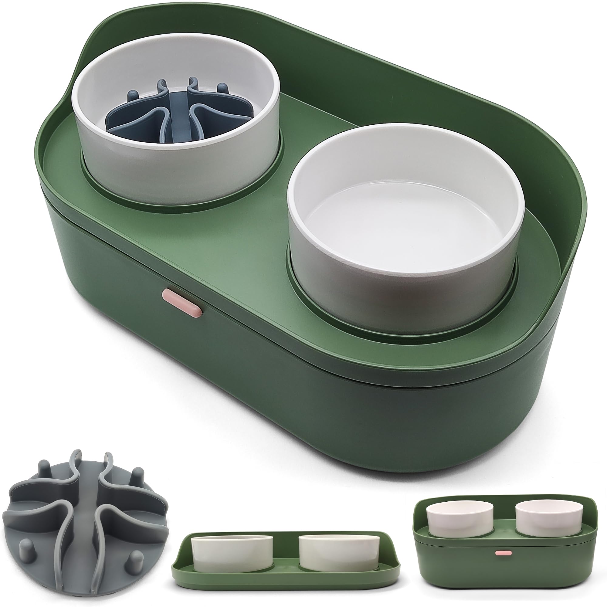 Ciotola Rialzata Per Cani Con Abbeveratoio - Set Antigoccia E Anti-ingozzamento, Materiale Sicuro - Foto 5