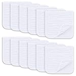 Ease Cubs Muslin Burp Cloths Large 100% Cotton Hand Washcloths for Boys & Girls, Baby Essentials Extra Absorbent and Soft Burping Rags for Newborn Registry (White, 12-Pack, 20 X10)