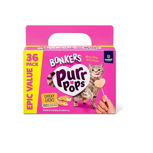 Bonkers Purrpops Freeze Dried Chicken Cat Treats, 36 Count