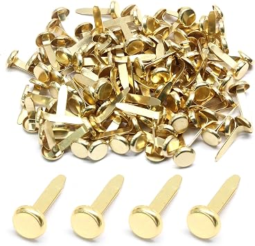 Bonsicoky Mini Brads Fasteners, Gold, 8mm*17mm