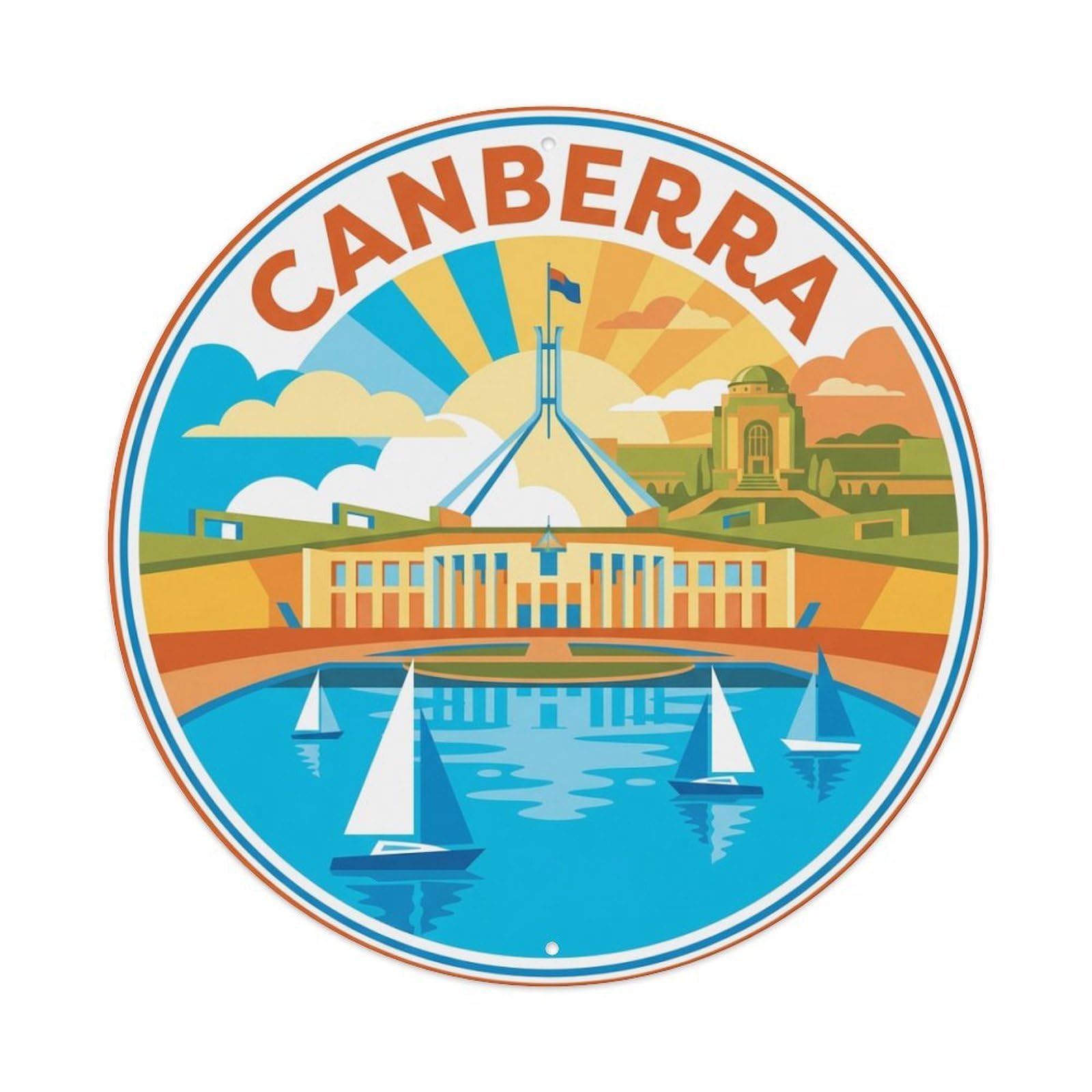 Retro Travel Australia Canberra Metal Tin Sign