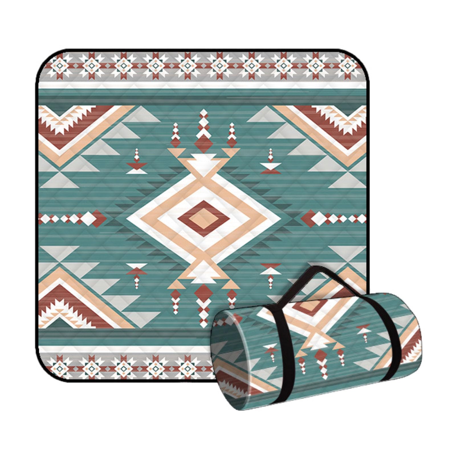 Couverture de Pique Nique Compacte, XXL Nappe Pique Nique Impermeable Couverture de Camping Léger et Portable Tapis de Plage Anti Sable pour Jardin, Parc (Rétro Boho3,300x200cm)