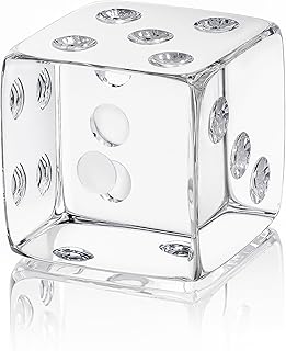 QFkris Glass Dice Paperweight Glass Art Dice Figurine Paper Weights for ...