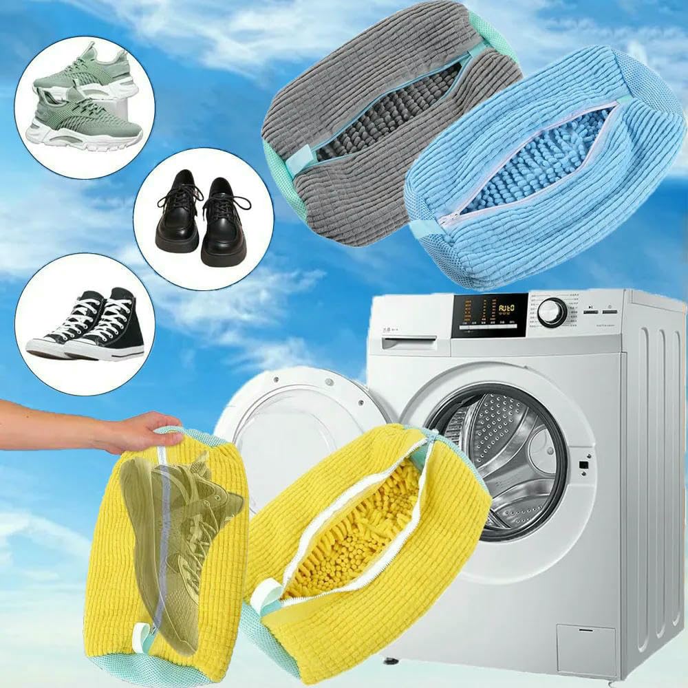 ZBDP - Borsa da bagno in rete resistente, con cerniera, ricca lanugine all'interno, protegge le scarpe da ginnastica, casual, in lavatrice, asciugatrice, organizer da viaggio