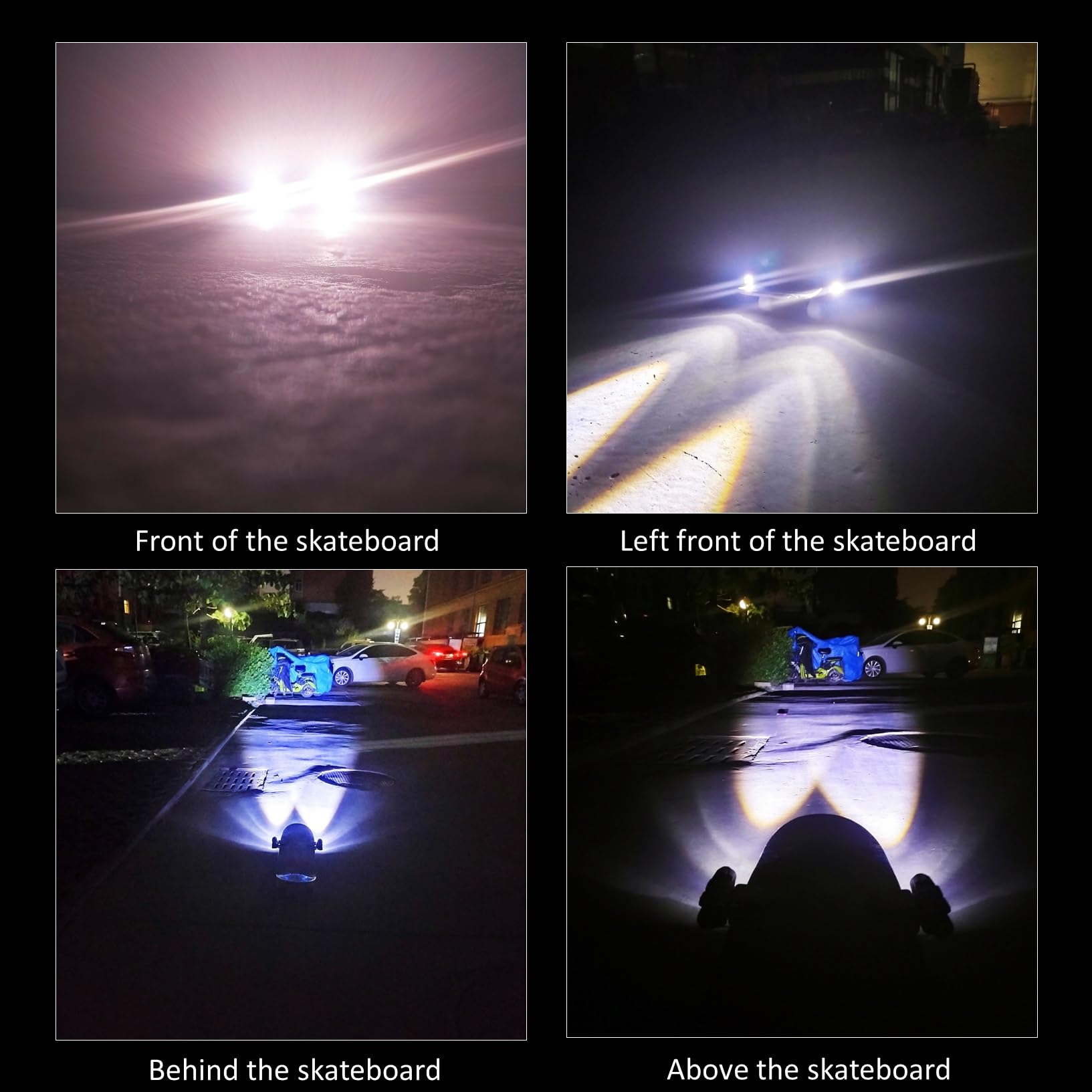 Lumières de skateboard portables amovibles, parfaites pour les croisières nocturnes (taille : avec lampe de poche)