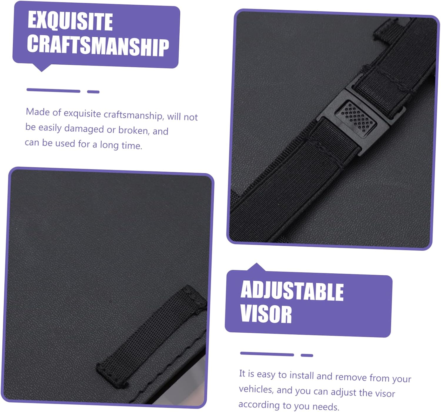 2pcs Retractable Sunshade Visor for Vehicles Adjustable Windshield Cover with Uv Protection Durable Pu Material Compact for Comfortable Driving
