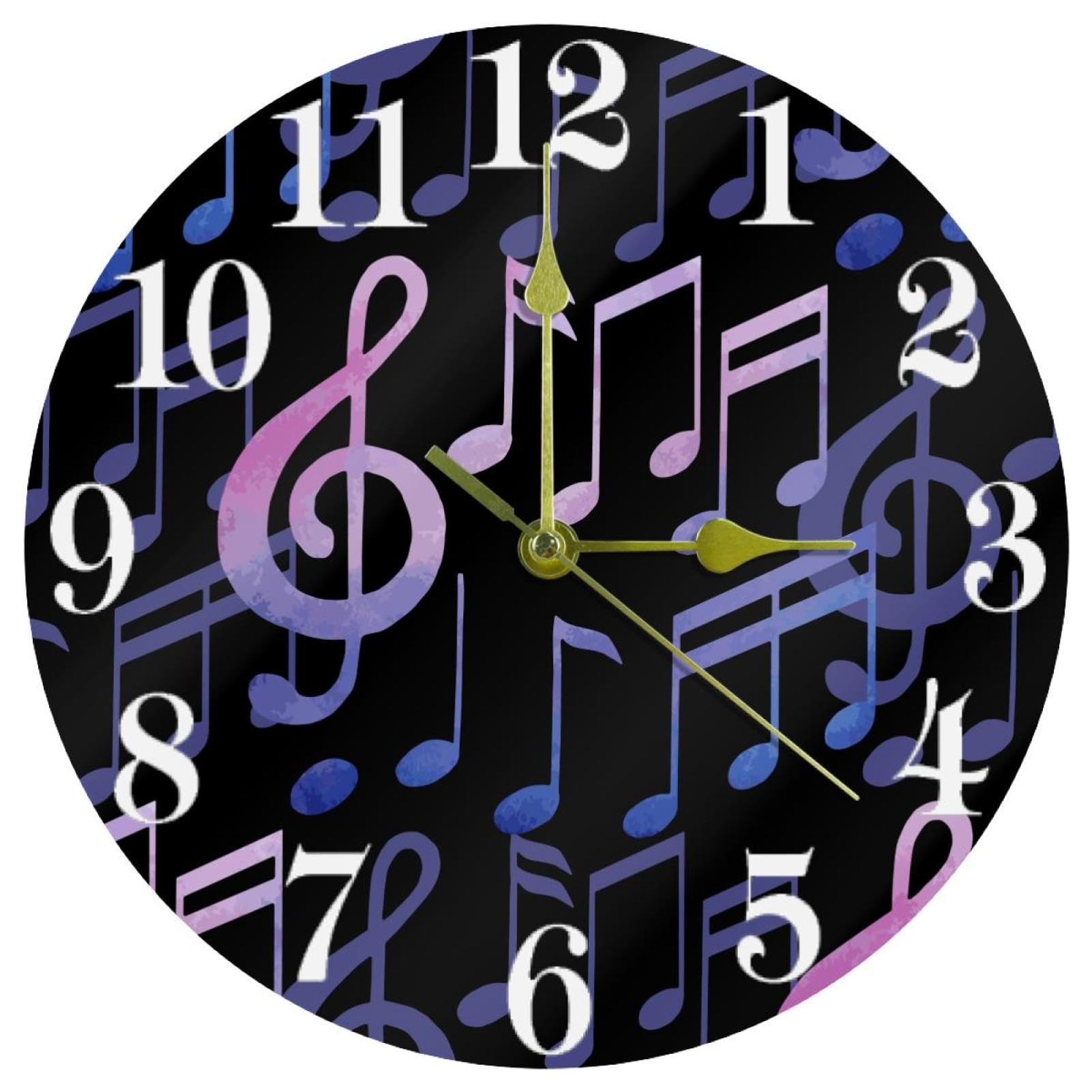 Horloge murale à quartz silencieuse ronde violette à piles
