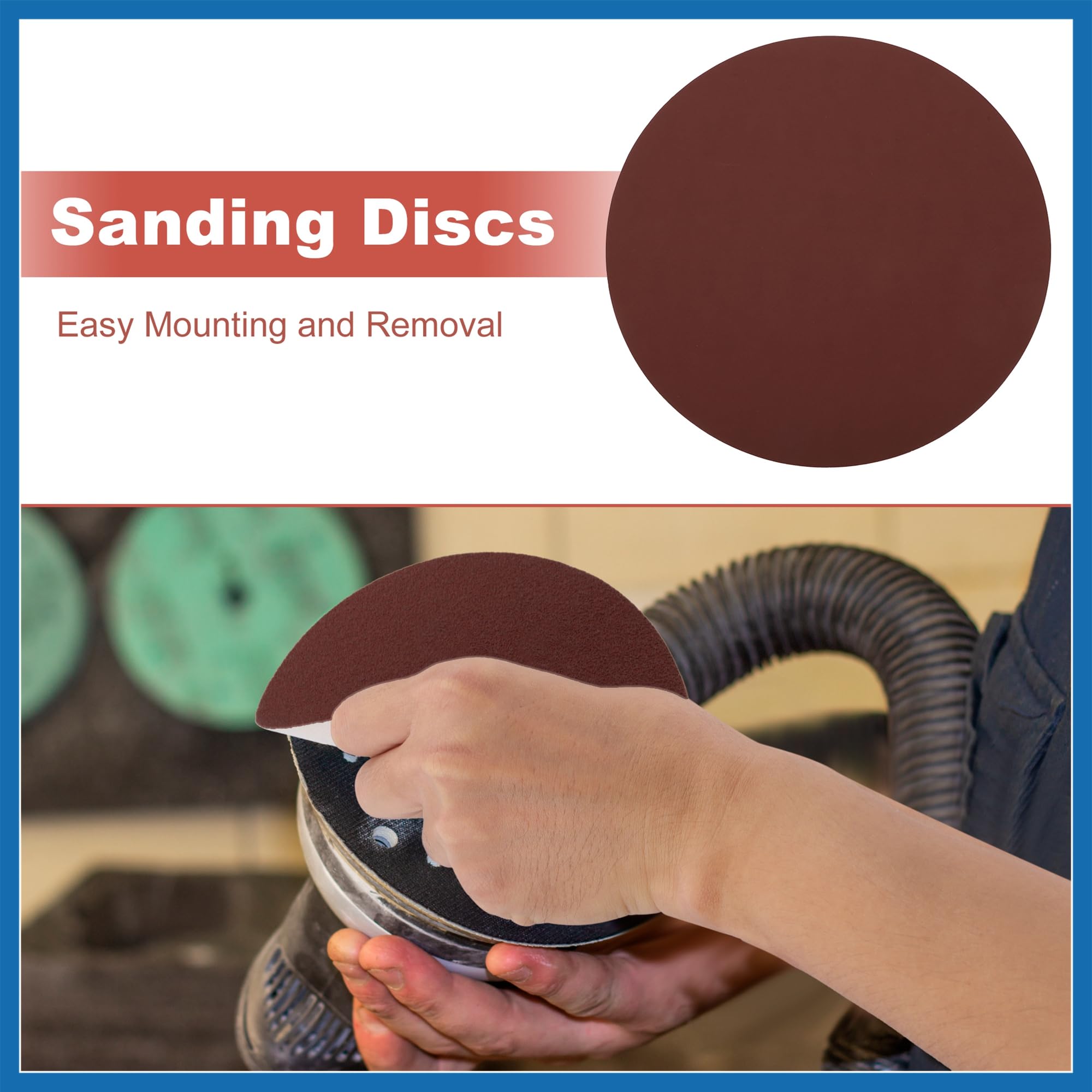 A ABSOPRO 12 Inch Sanding Discs Round Hook and Loop Sandpaper 400 Grits - 10 PCS Item Replacement, Red, 12inch - Image 2