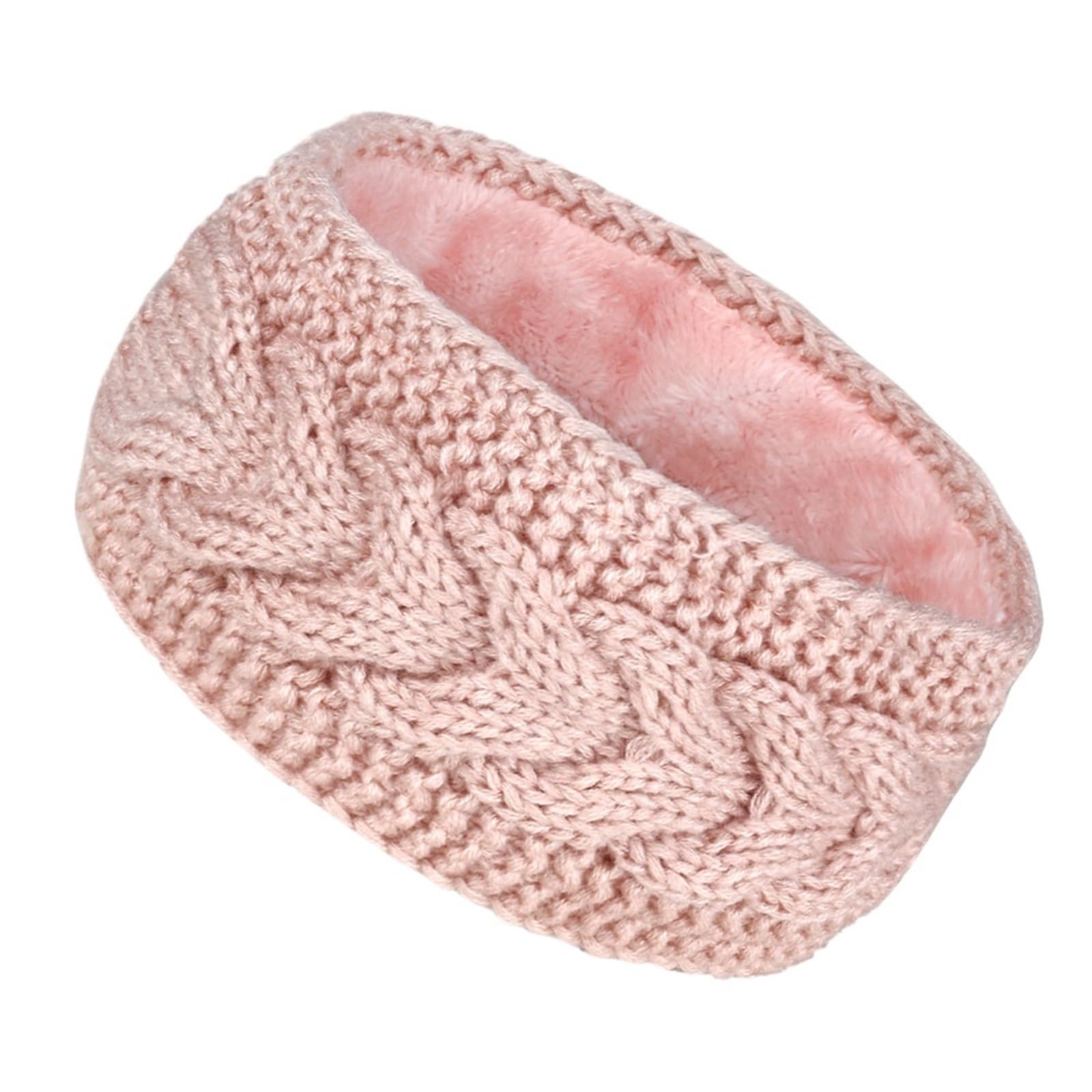 Stirnband 3-teilige gestrickte Innenschicht for den Winter mit winddichtem und warm haltendem Stirnband Winter Stirnband(Pink)