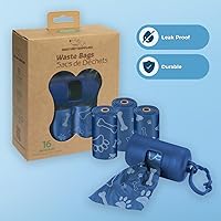 Vista 173 de Best Pet Supplies - Bolsas para limpieza de excremento de perro, rollo de repuesto, uso en exteriores, a prueba de fugas y desgarros, plástico