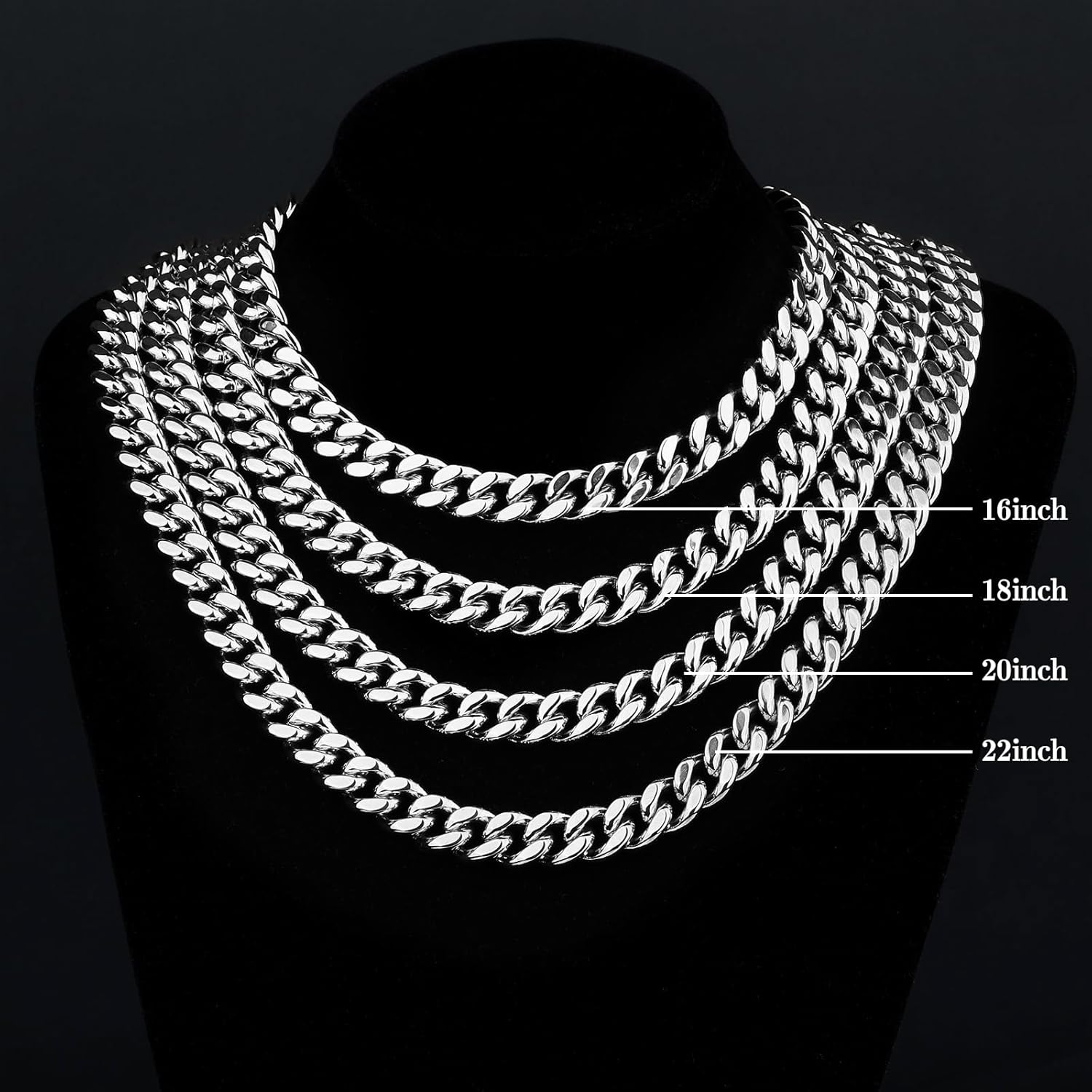 FEEL STYLE Chunky Cuban Link Chain for Men Women - Stainless Steel Gold Necklace for Women Men - Gold Silver Plated Choker Thick Trendy Punk Hip Hop Chain Jewelry 8mm/12mm/16mm - Image 4