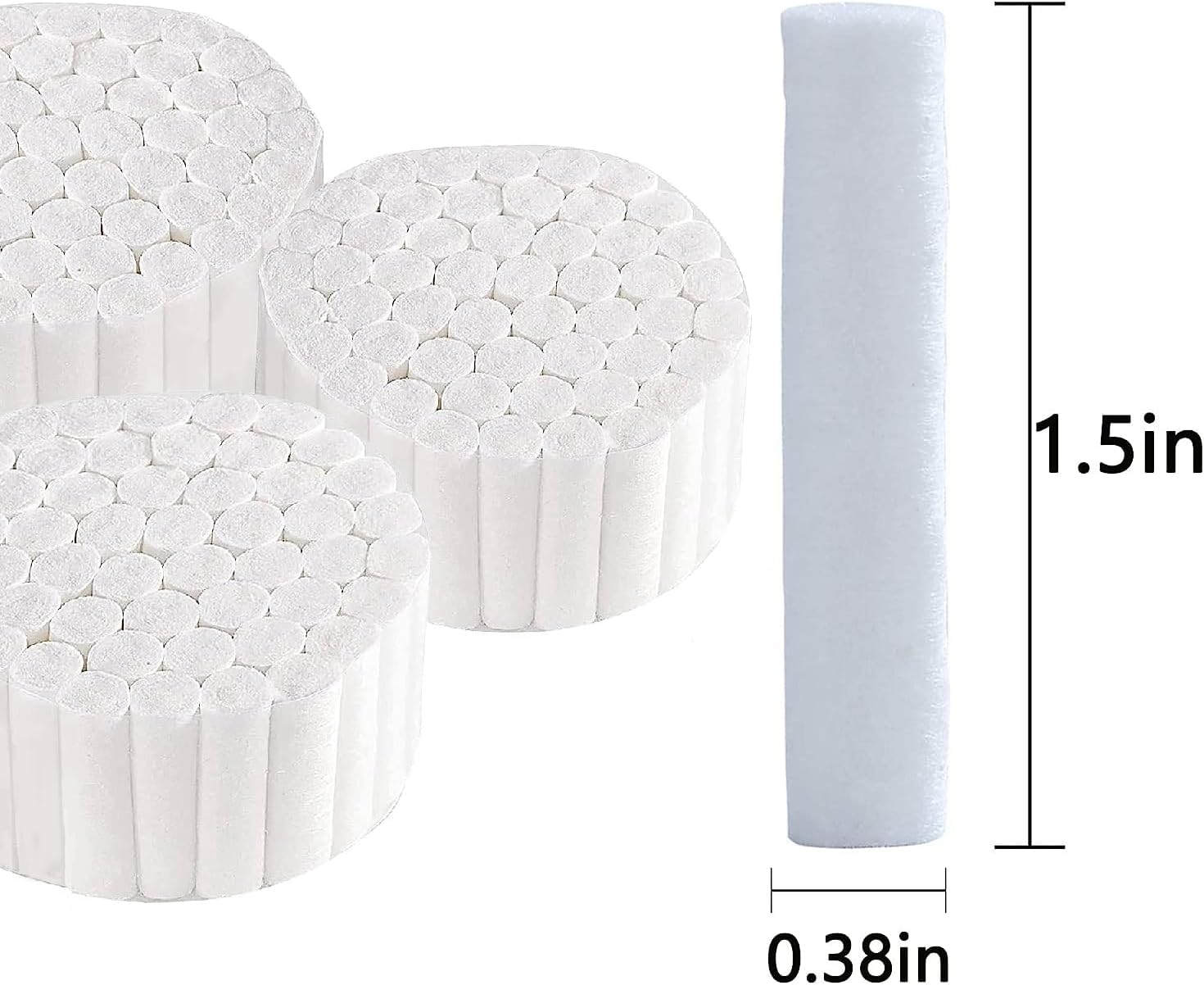 Cotton Nosebleed Plugs & Dental Cotton Rolls, 100 Count, Soft Non-Linting High Absorbency Cotton for Oral Procedures and First Aid
