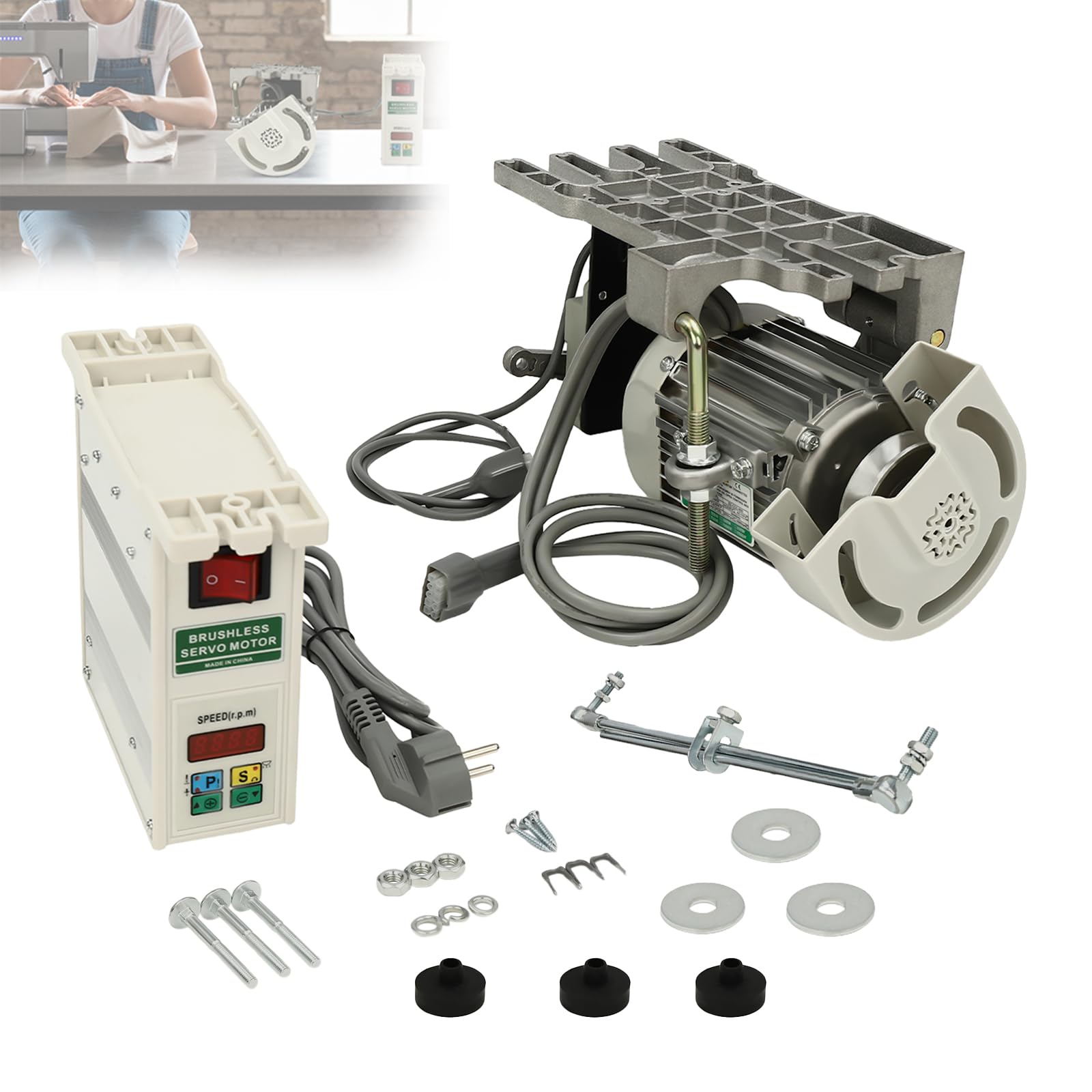 Elektryczny silnik do maszyny do szycia, 220 V, serwomotor, 100