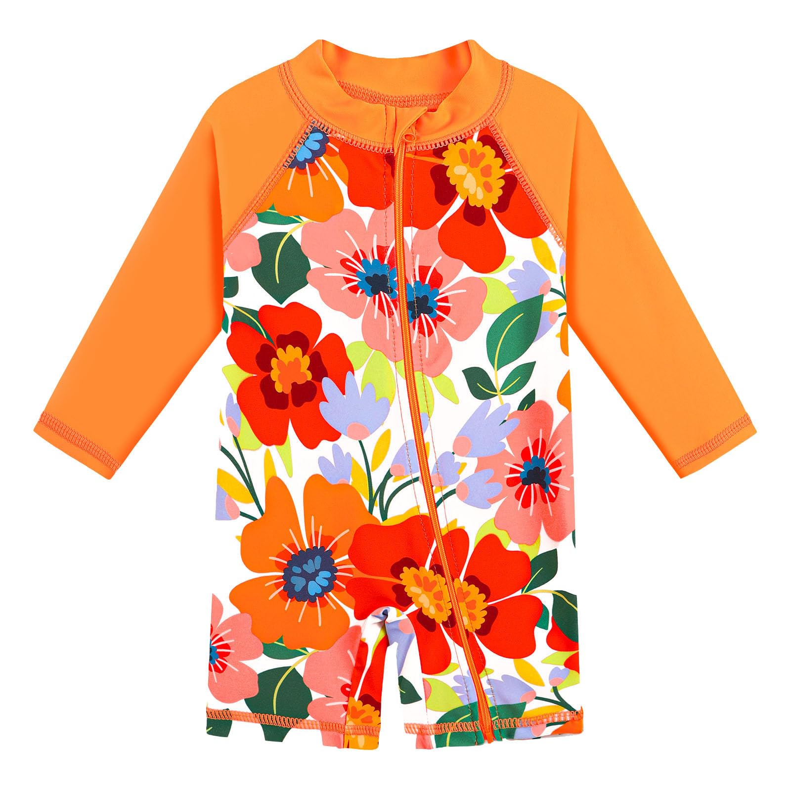 XFGIRLS Baby/Toddler Girls Swimsuit Long Sleeve One-Piece Bathing Suit Rash Guard