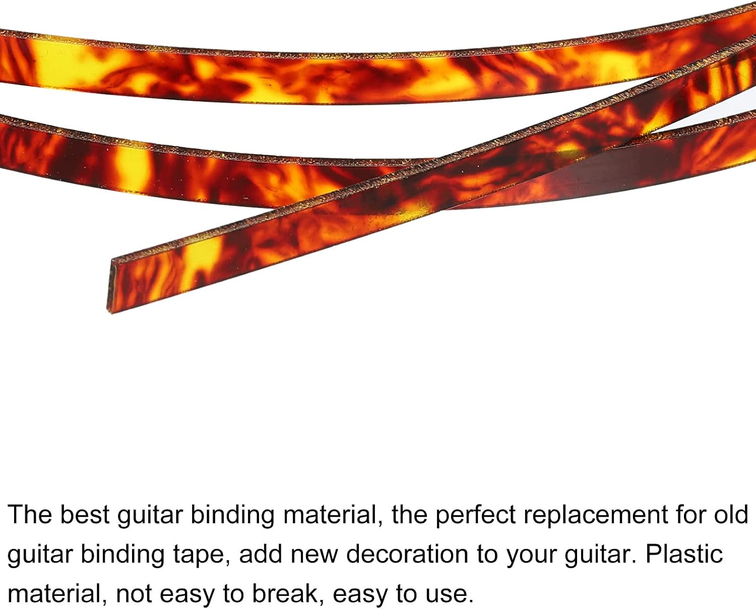 MECCANIXITY Plastic Binding Purfling Strip 1650x6x1.5mm Guitar Binding Edge Trim for Acoustic Classical Guitar Brown 2 Pack