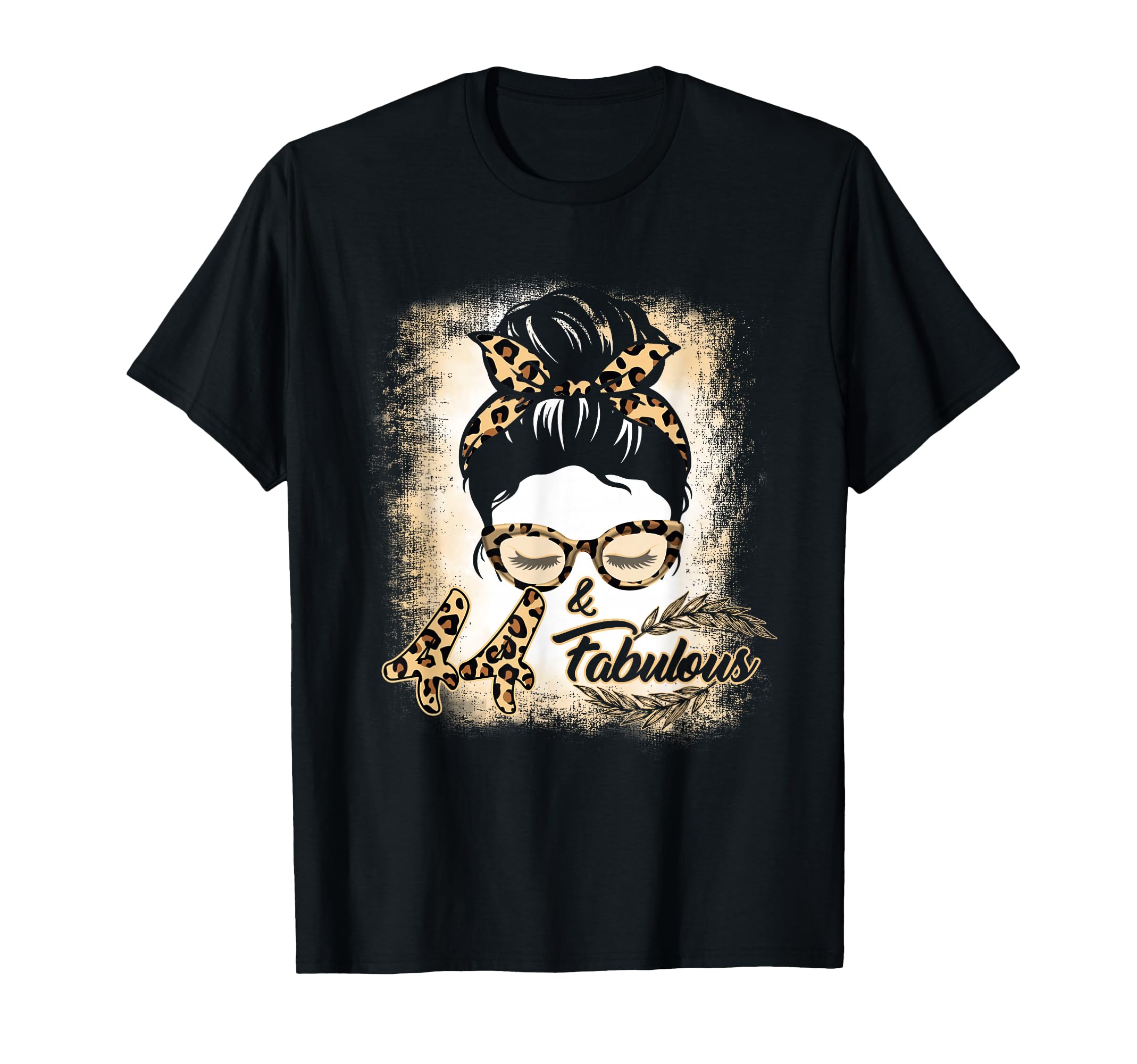 44th Birthday Gift Women Girls 44 Year Old Fabulous Leopard T-Shirt