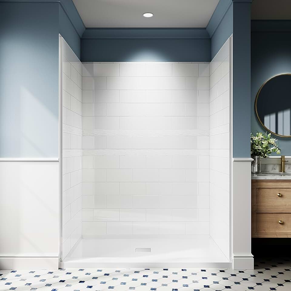 Shower Wall Panels 36D x 60W x 78H, 1" Thick Solid Surface