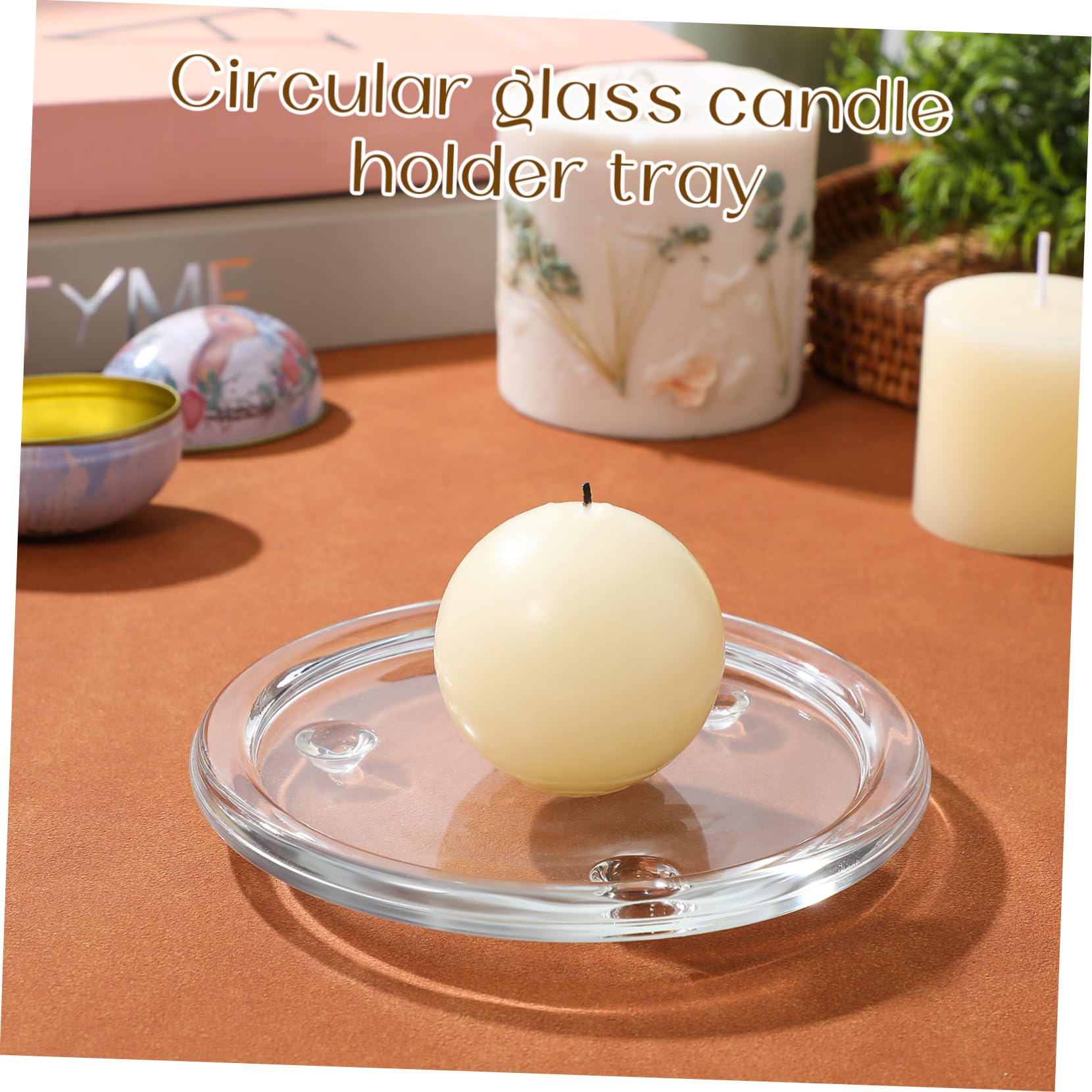 GARVALON Set 3 Pezzi Poggia Candele Rotondo in Vetro Raffinato e Decorativo per Cena, Matrimonio e Festa Design Curato e Funzione di Abbellimento