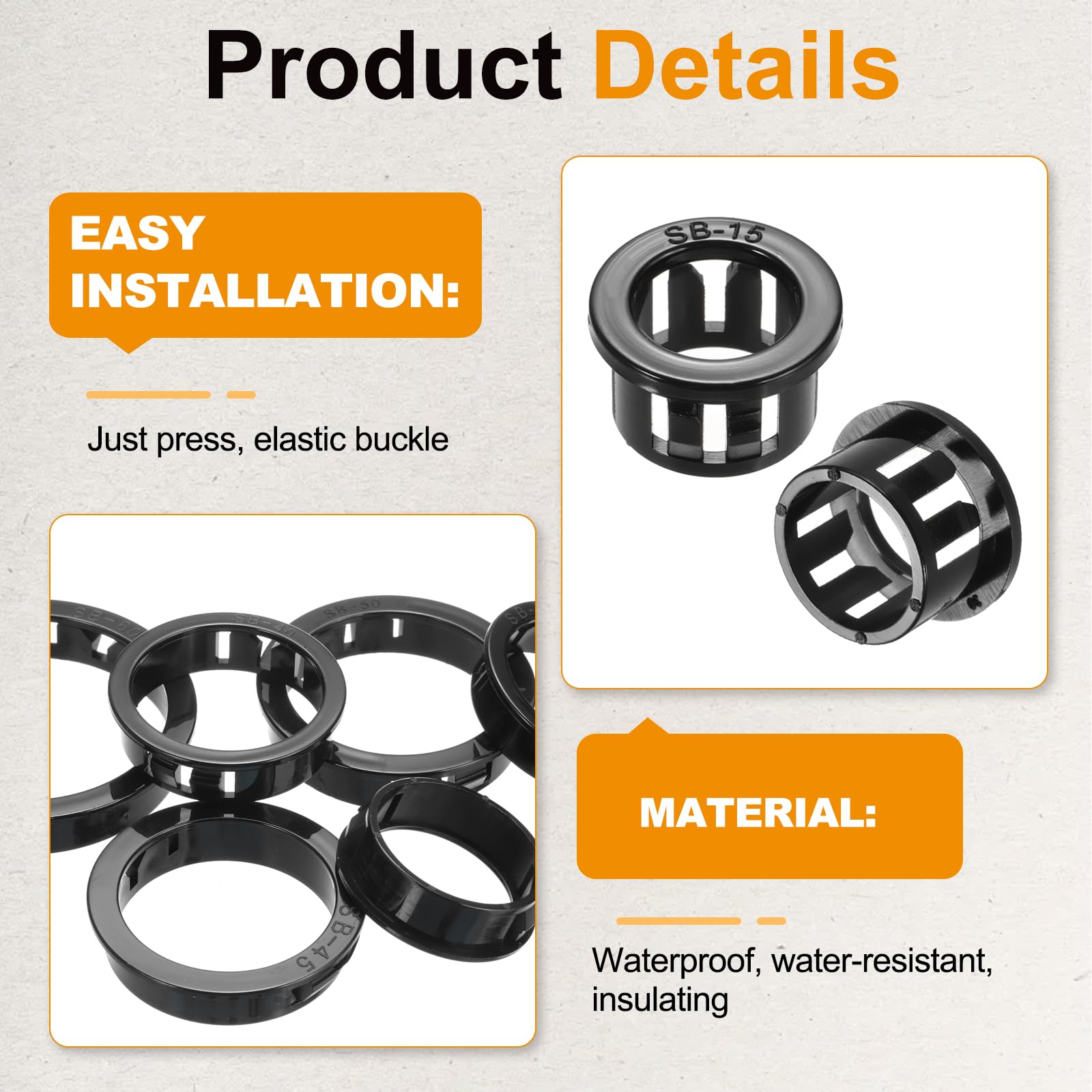 PATIKIL 60pcs Wire Grommet - Image 3