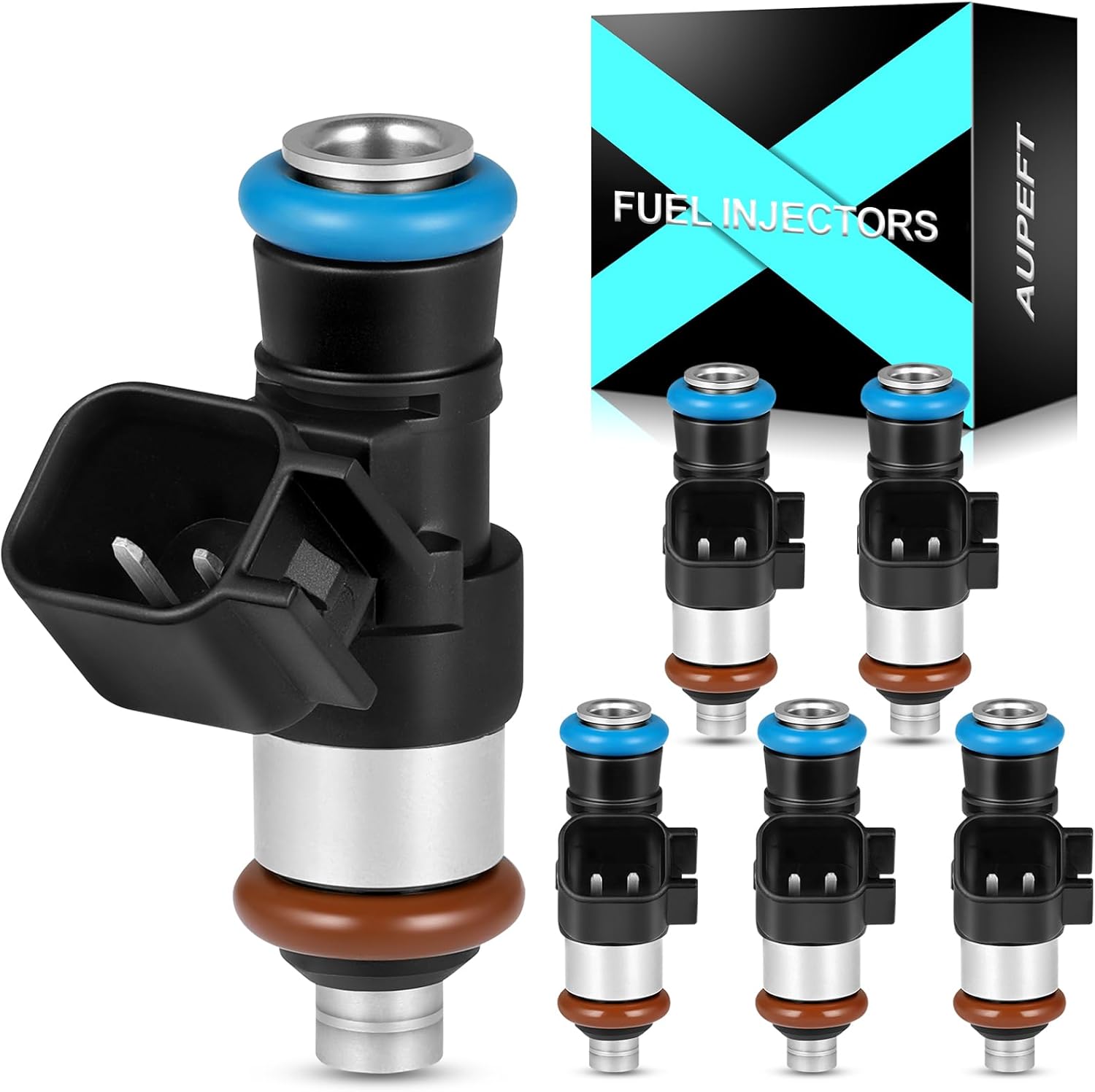 Fuel Injectors 3.5L 3.7L For:-Ford Explorer 2011-2016, Flex 2013-2019, F150 2011-2015, for:-Mustang 2011-2014, Edge 2011-2015; for:-Lincoln MKX 2011-2018 V6 Replacement OE# 0280158191 (6PCS)