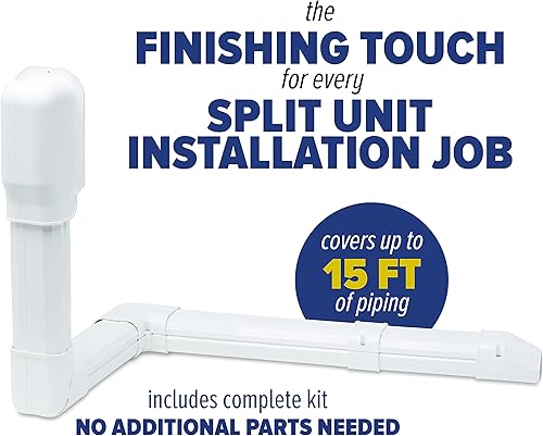 Miniatura 9 de Sealproof Kit de cubierta de línea de CA dividida, kit decorativo de PVC de grado profesional blanco de 4 pulgadas que proporciona cobertura de