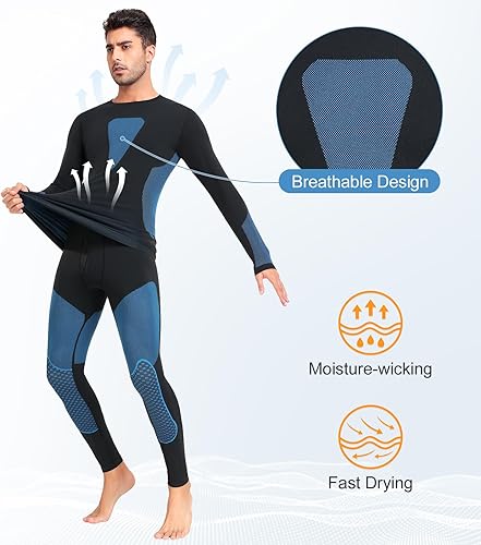 Miniatura 4 de SIMIYA Conjunto de ropa interior térmica para hombre, ropa interior larga para hombre, ropa interior larga para hombre, parte inferior superior