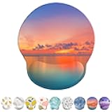 eulps Mouse Pad with Wrist Rest, Comfortable Computer Mousepad with Gel Wrist Support Smooth Surface and Non-Slip PU Base for Pain Relief, Laptop, Office & Home (Oceanic Sunset)
