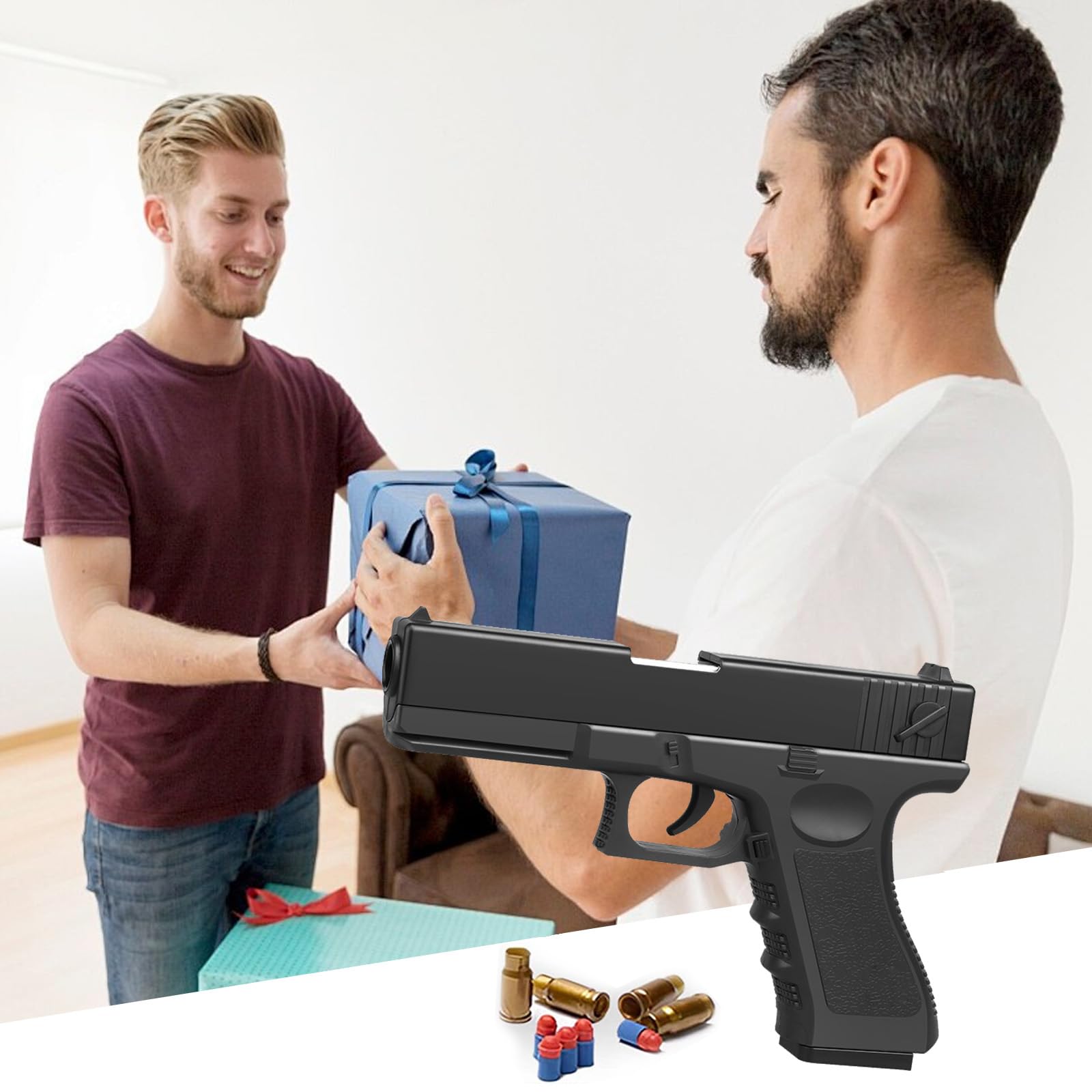 Pistolet Jouet avec Balles Souples,EVA Mousse Jouet Blaster,Pistolet à Balle Molle,Blasters en Mousse,l'entraînement en Sécurité ou au Jeu,pour 14 +