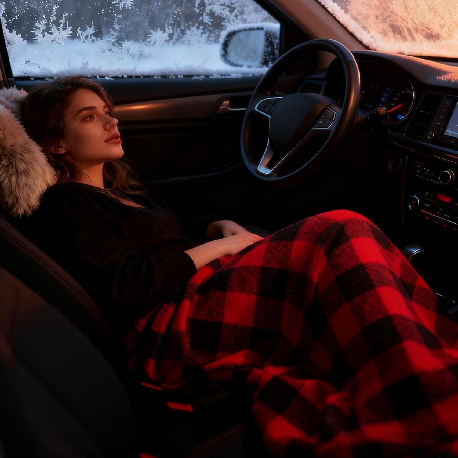 Electric Heated Car Blanket,Soft Portable Beddings Cold Winter,12V Throw for Commuting Camping Road Trips Family Outings Women Adults Elderly
