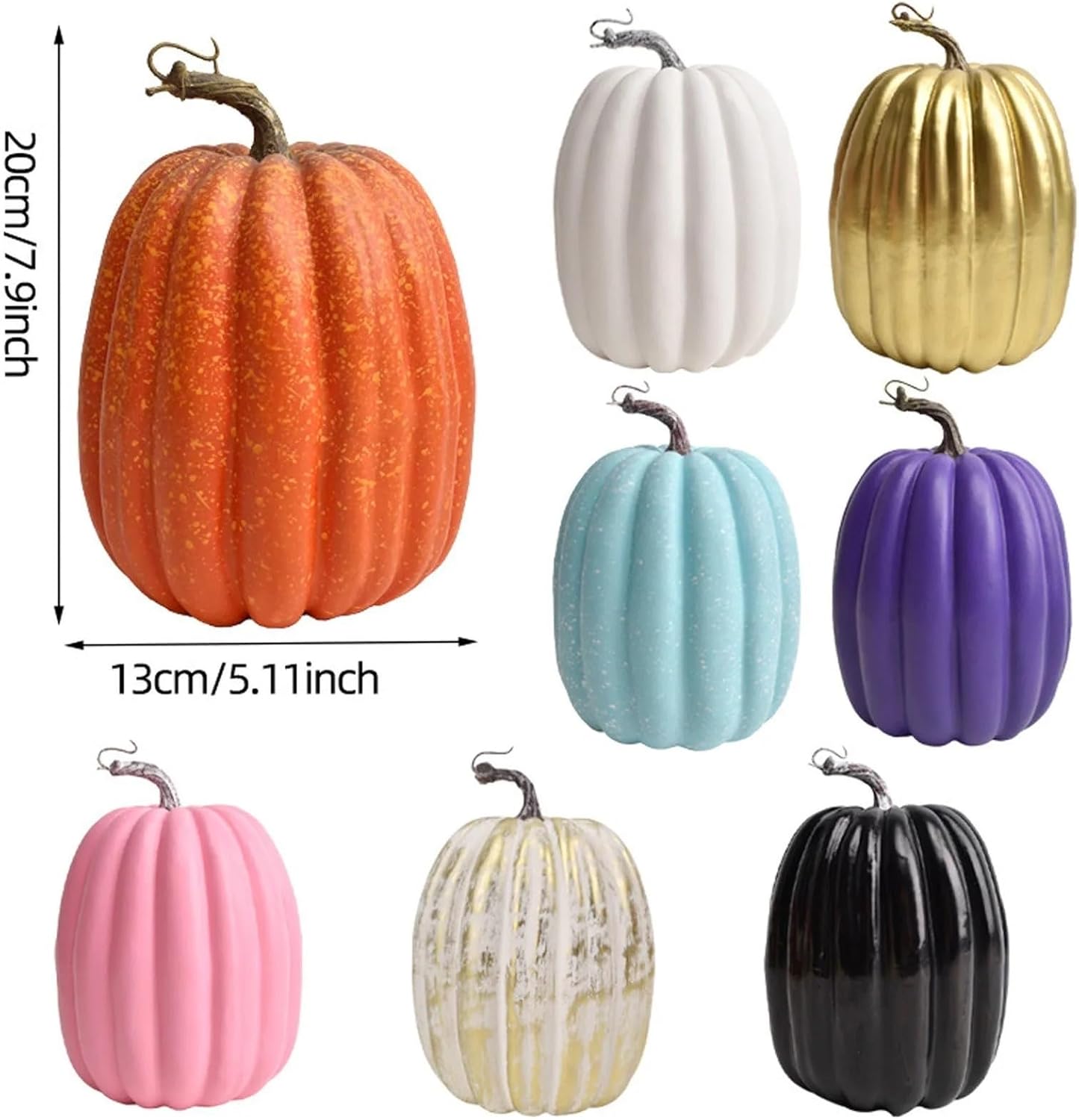 Artificial Pumpkins 2Pcs Halloween Pumpkin Decor Artificial Style Dining Table Central Kitchen Decor Supplies Fall-Themed Wedding Decor(White)