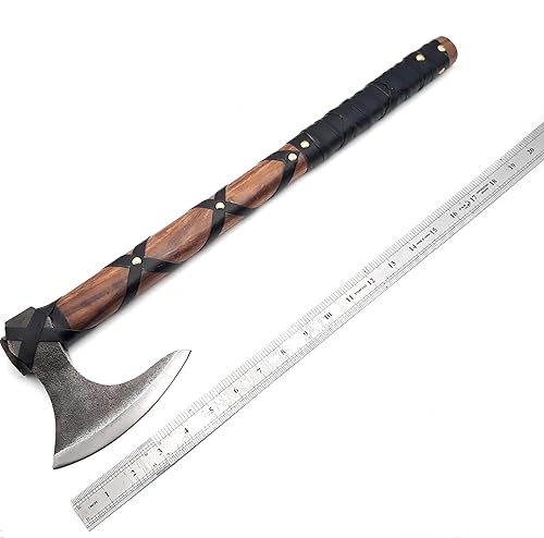 Miniatura 10 de Ancilla Hacha vikinga Prop - Ragnar barbudo Lothbrok Axe para cosplay vikingo, Halloween, caza y campamento