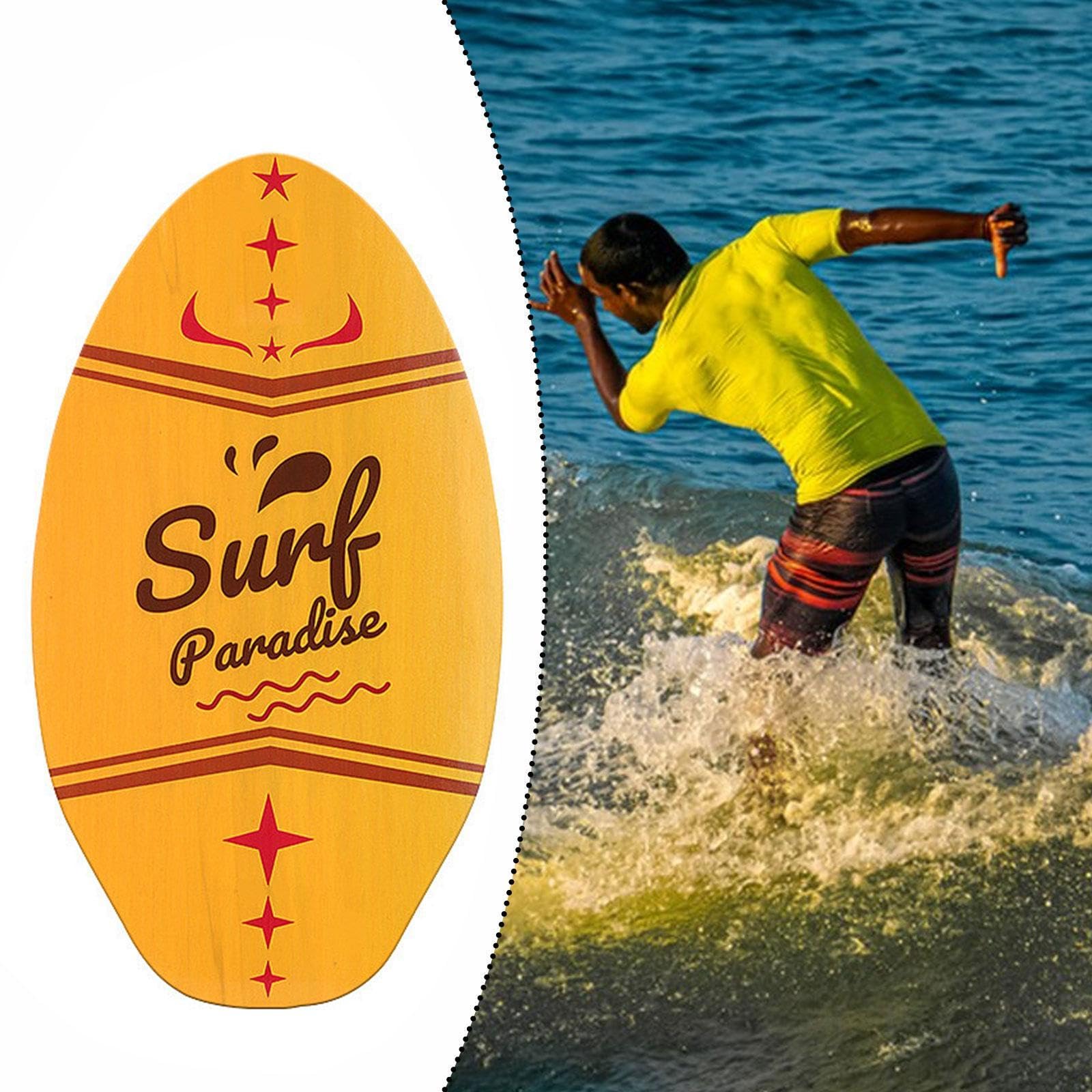 Professionelles Skimboard Aus Holz Hochglanzbeschichtet Leichtes Bodyboard für Kinder Erwachsene für Sand Wassersport