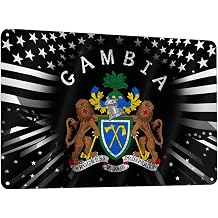 Vintage Gambian Coat Of Arms Gambia Outdoor Sign 12x8 In Waterproof Notice Board Pre-Drilled Holes Home Business Public Area56
